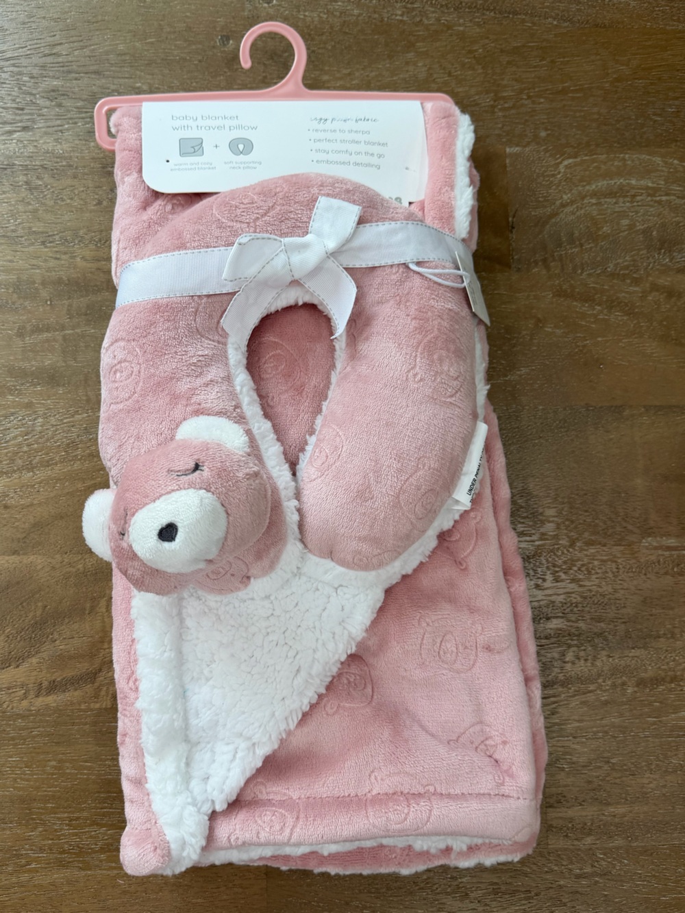 Plush Bear Blanket and Neck Pillow Set